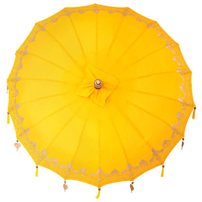Balinese Parasol Yellow 180-190 cm Cotton and solid wood