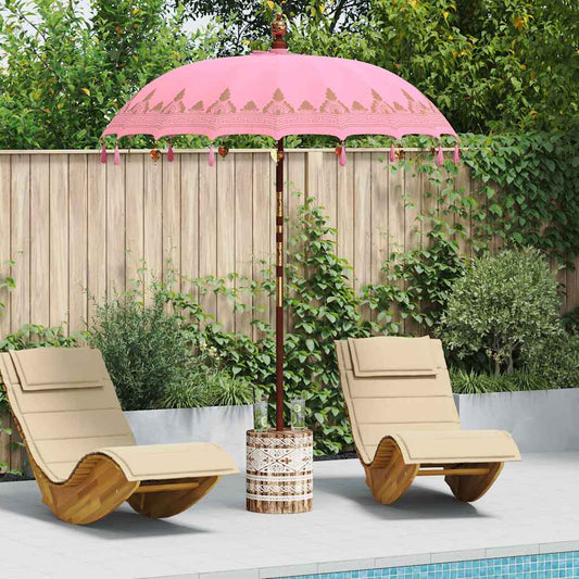 Balinese Parasol Pink 180-190 cm Cotton and solid wood