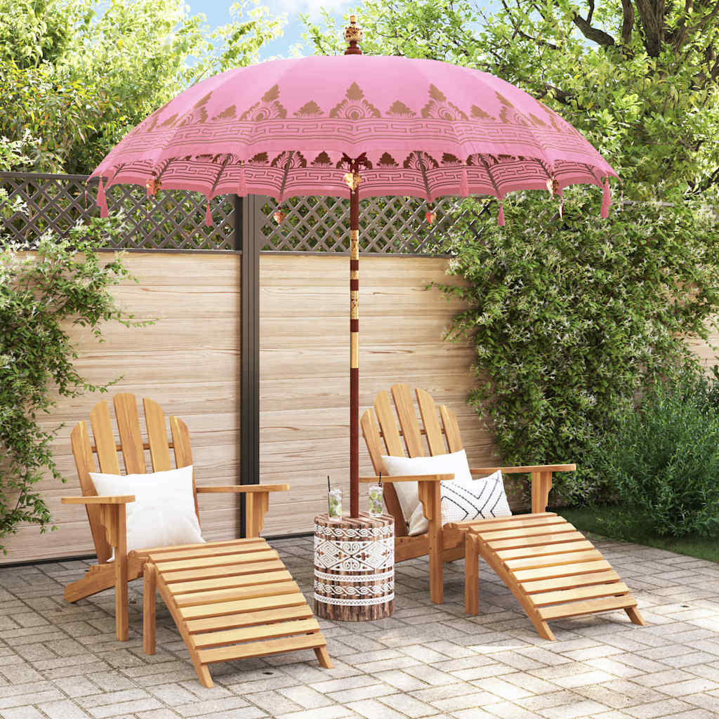 Balinese Parasol Pink 215 x 215 x 260 cm Cotton and solid wood