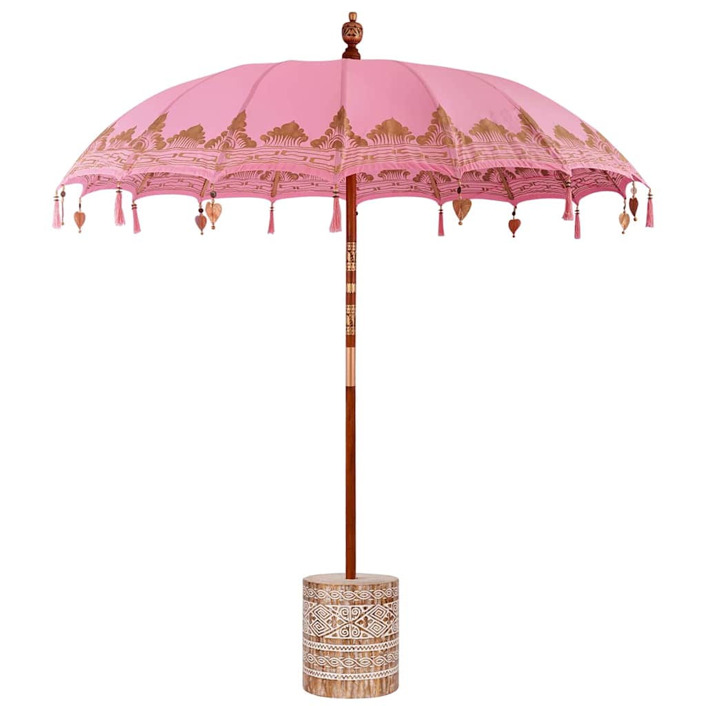 Balinese Parasol Pink 215 x 215 x 260 cm Cotton and solid wood