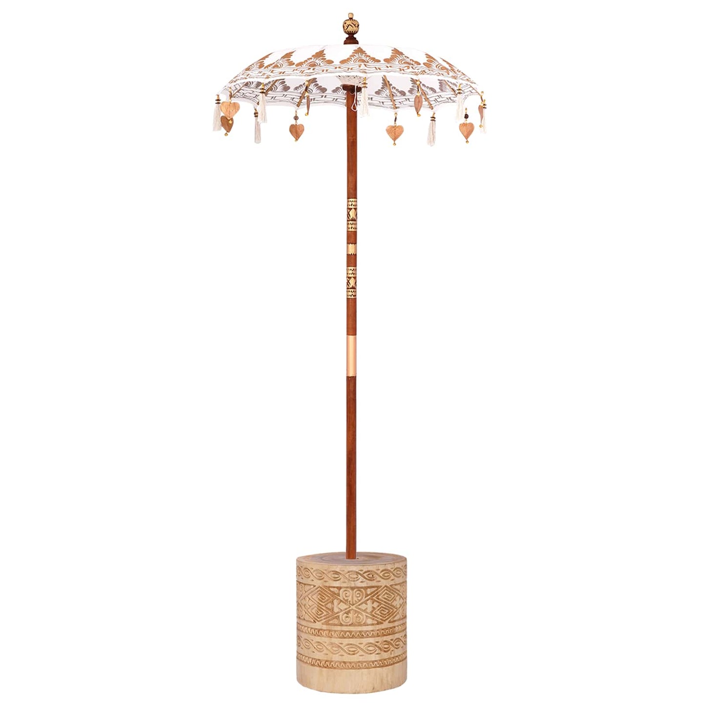 Balinese Parasol Cream 95 x 95 x 260 cm Cotton and solid wood