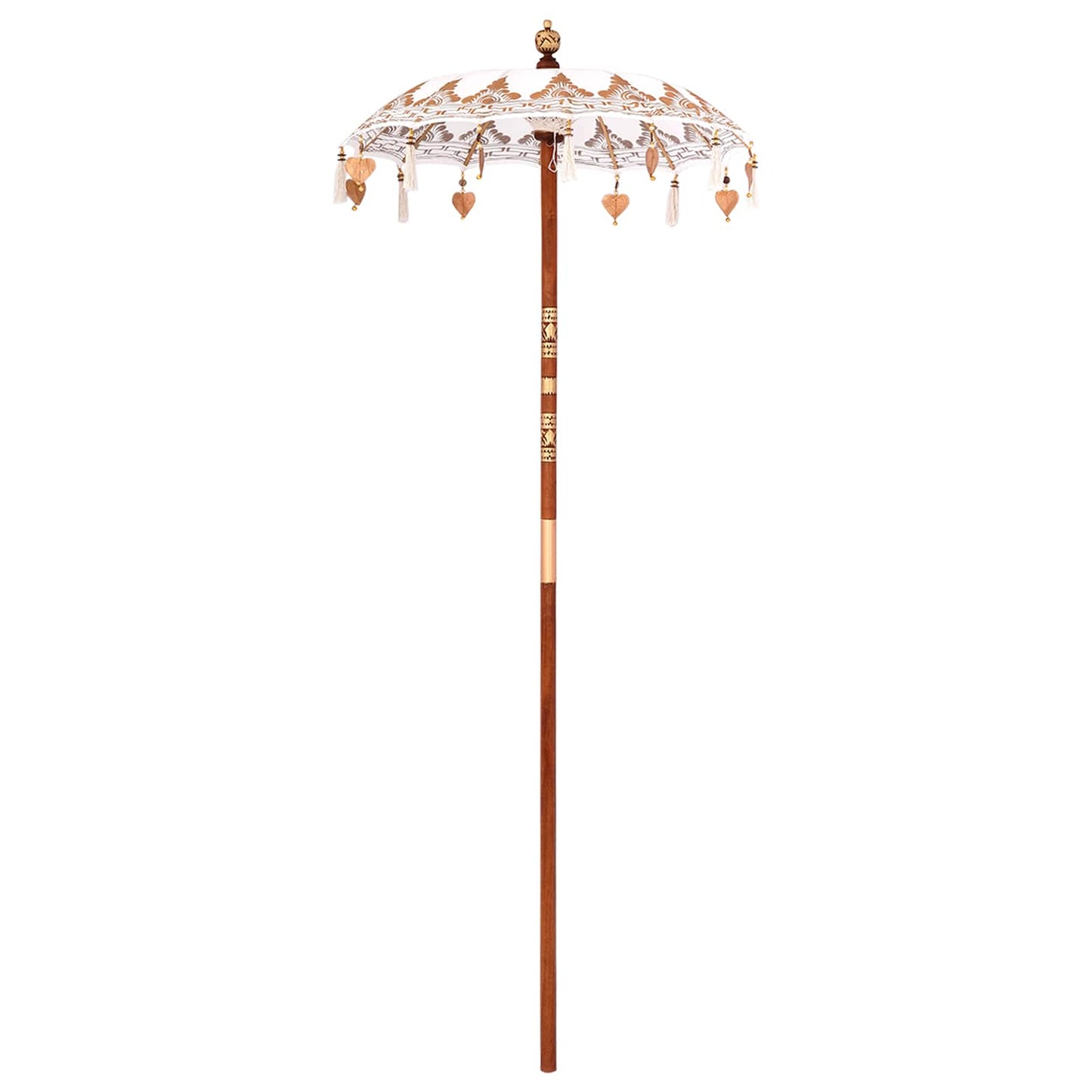 Balinese Parasol Cream 95 x 95 x 260 cm Cotton and solid wood