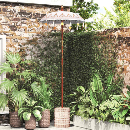 Balinese Parasol Cream 95 x 95 x 260 cm Cotton and solid wood