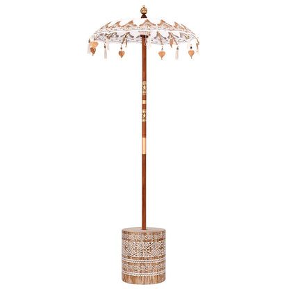Balinese Parasol Cream 95 x 95 x 260 cm Cotton and solid wood