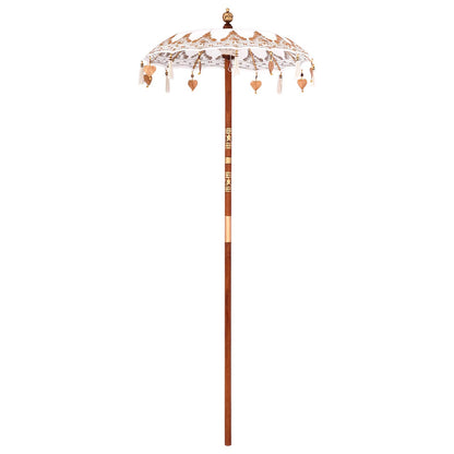 Balinese Parasol Cream 95 x 95 x 260 cm Cotton and solid wood
