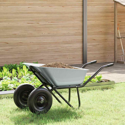 Wheelbarrow Silver and Black 100 L 180 kg Galvanized Steel