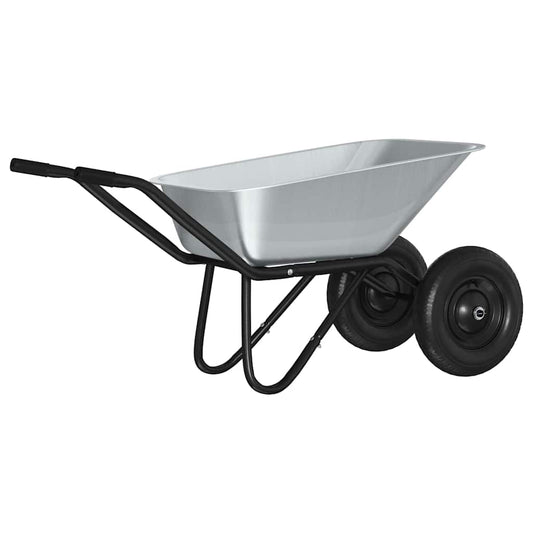 Wheelbarrow Silver and Black 100 L 180 kg Galvanized Steel