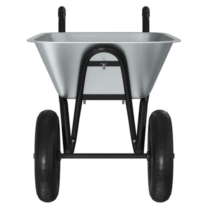 Wheelbarrow Silver and Black 137 x 60 x 65.5 cm Steel