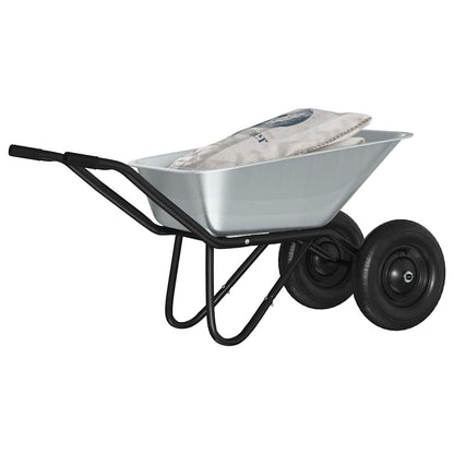 Wheelbarrow Silver and Black 137 x 60 x 65.5 cm Steel