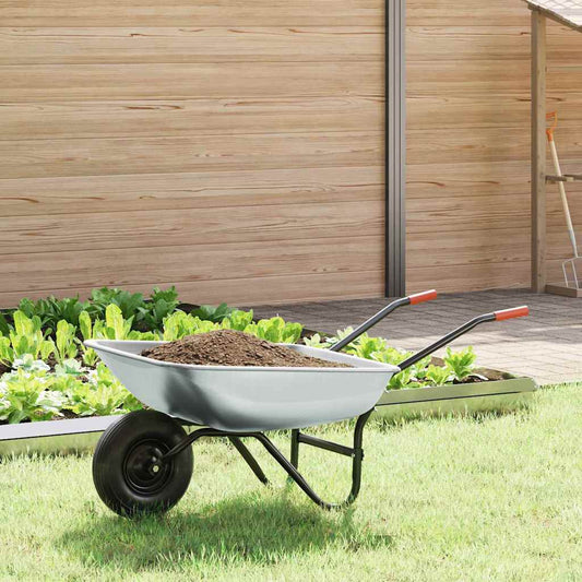 Wheelbarrow Silver and Black 80 L 120 kg Galvanized Steel