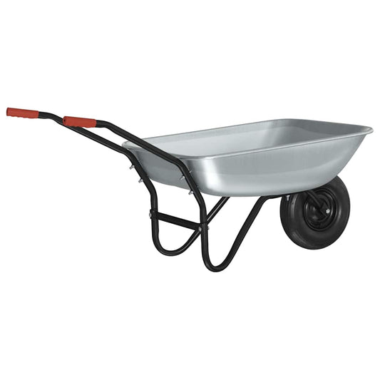 Wheelbarrow Silver and Black 80 L 120 kg Galvanized Steel