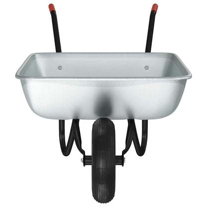 Wheelbarrow Silver and Black 133 x 62.5 x 58 cm Steel