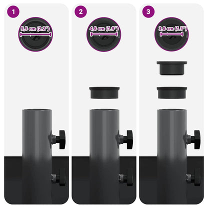 Parasol Base Manual Anthracite 45 x 45 x 45 cm Steel
