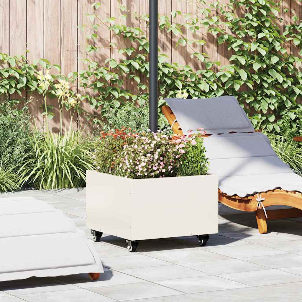 Parasol Base Manual White 45 x 45 x 45 cm Steel