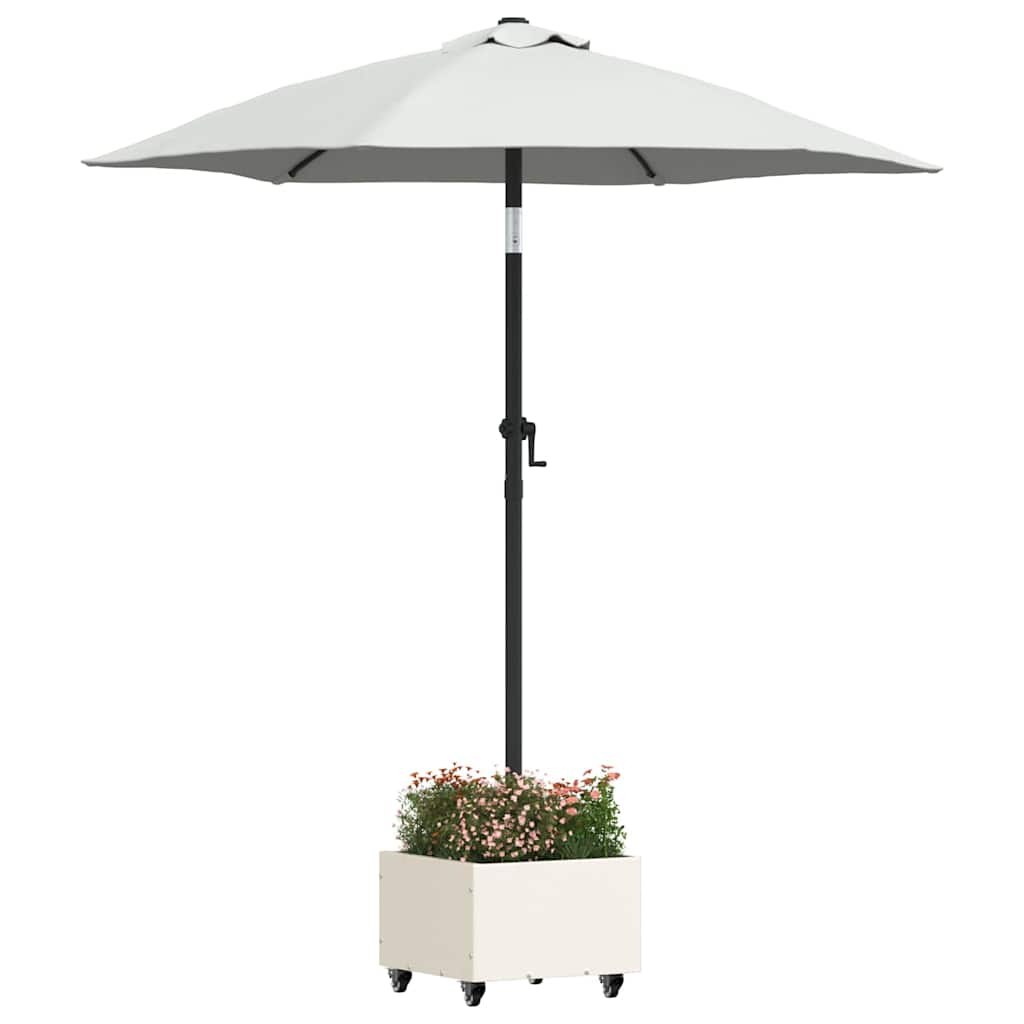 Parasol Base Manual White 45 x 45 x 45 cm Steel