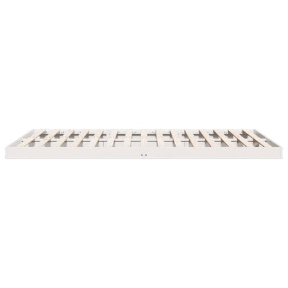 Floor Bed Frame White 213.5 x 184 x 9 cm Solid Pine Wood