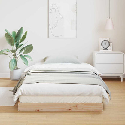Floor Bed Frame Natural 80 x 220 cm Solid Pine Wood