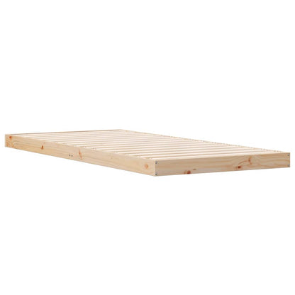 Floor Bed Frame Natural 80 x 220 cm Solid Pine Wood