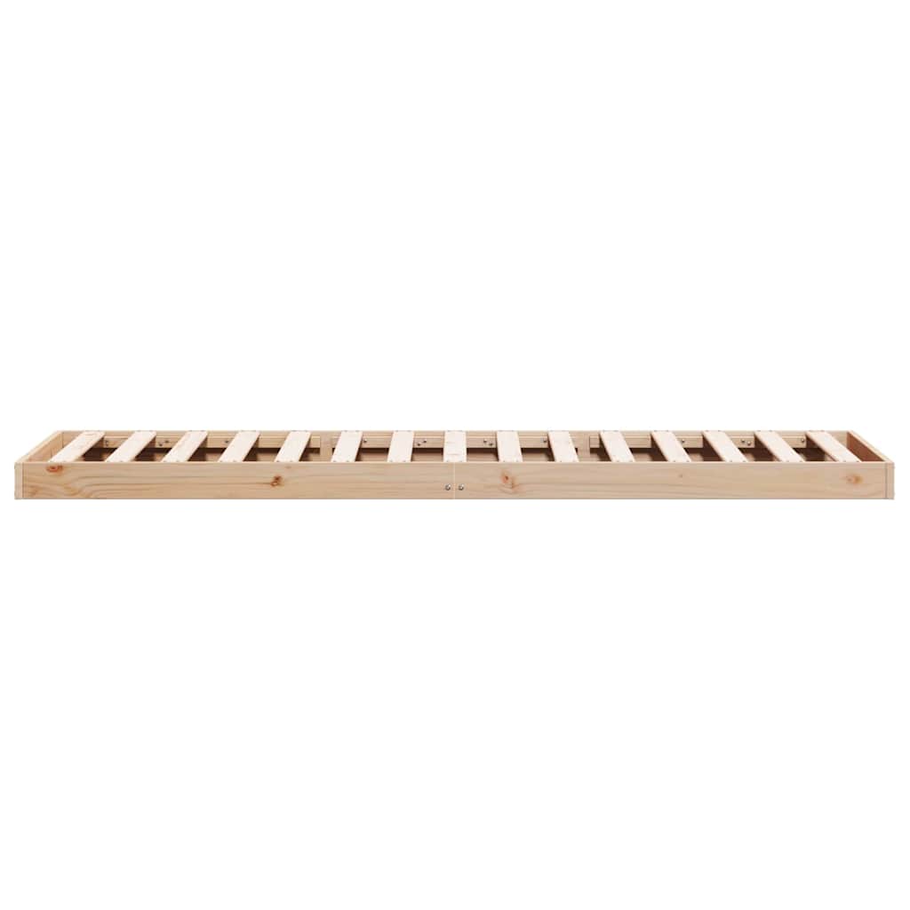 Floor Bed Frame Natural 80 x 220 cm Solid Pine Wood