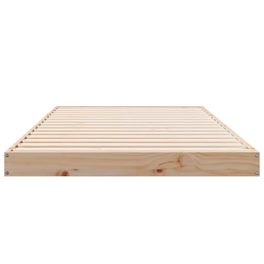 Floor Bed Frame Natural 90 x 220 cm Solid Pine Wood