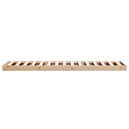 Floor Bed Frame Natural 100 x 220 cm Solid Pine Wood