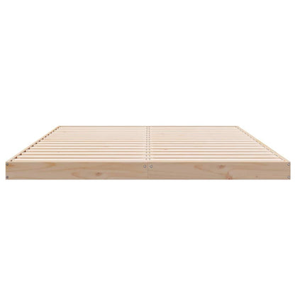 Floor Bed Frame Natural 140 x 220 cm Solid Pine Wood