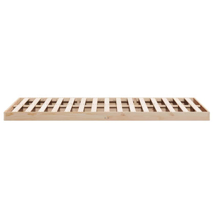 Floor Bed Frame Natural 140 x 220 cm Solid Pine Wood
