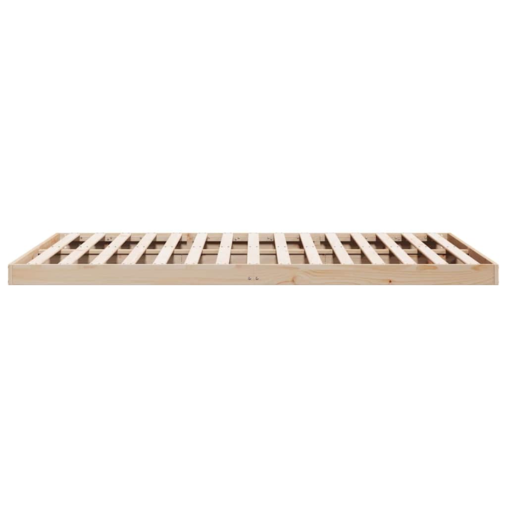 Floor Bed Frame Natural 180 x 220 cm Solid Pine Wood