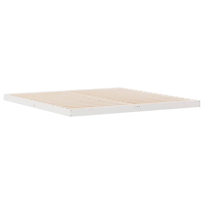 Floor Bed Frame White 180 x 220 cm Solid Pine Wood
