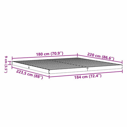 Floor Bed Frame White 180 x 220 cm Solid Pine Wood