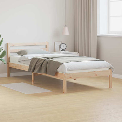 Bed Frame Brown 215.5 x 85.5 x 69.5 cm Solid Pine Wood