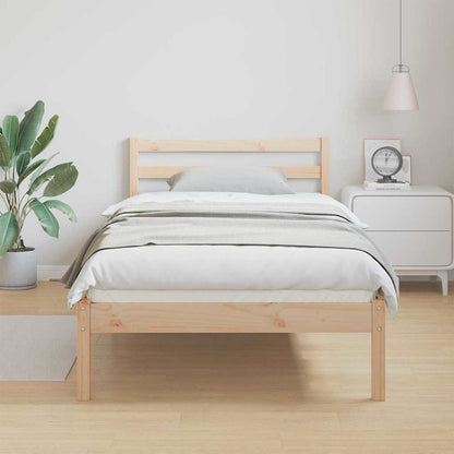 Bed Frame Brown 215.5 x 85.5 x 69.5 cm Solid Pine Wood