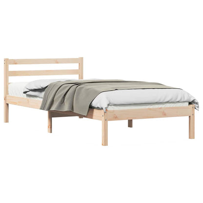 Bed Frame Brown 215.5 x 85.5 x 69.5 cm Solid Pine Wood