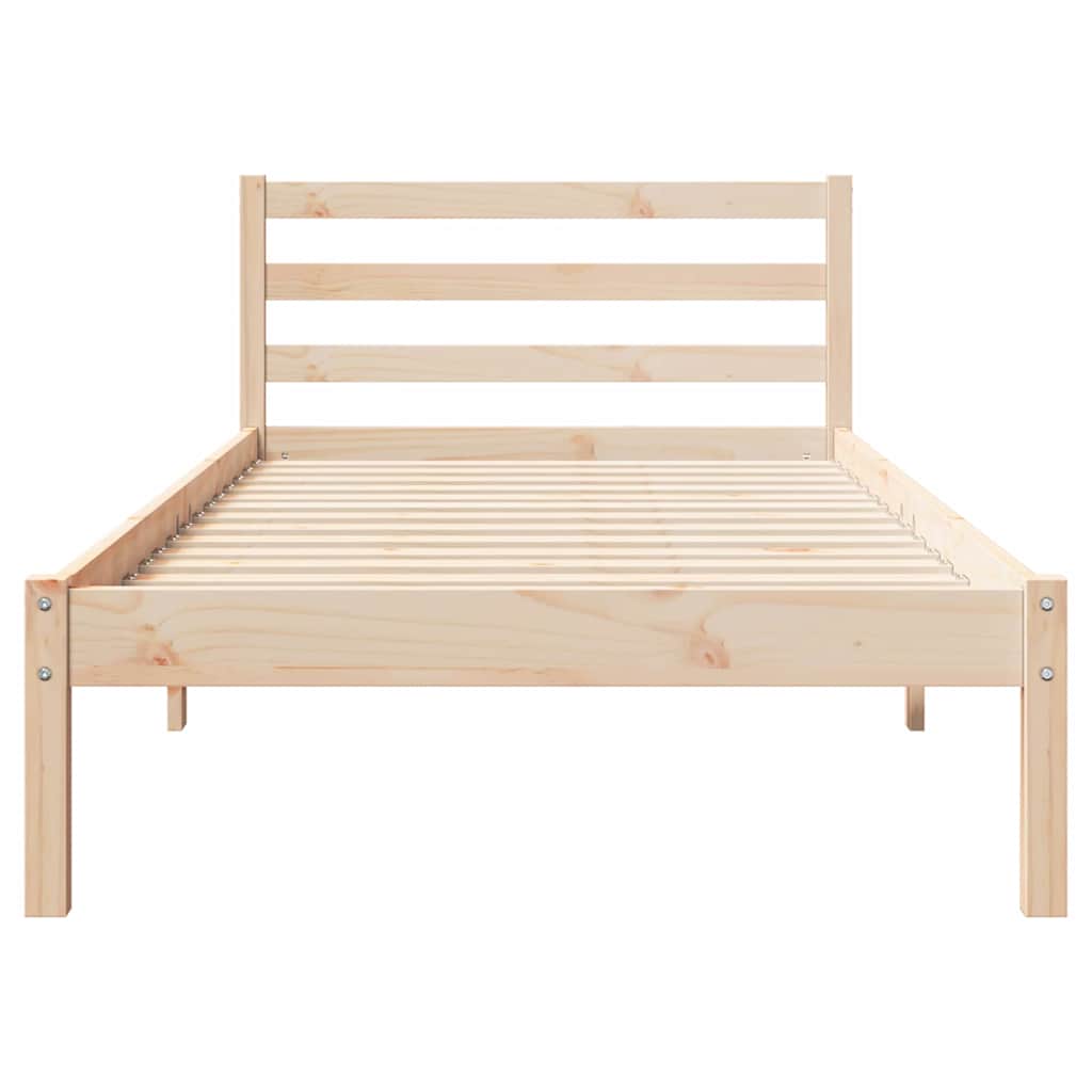 Bed Frame Brown 215.5 x 85.5 x 69.5 cm Solid Pine Wood