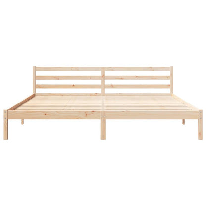 Bed Frame Brown 215.5 x 205.5 x 69.5 cm Solid Pine Wood