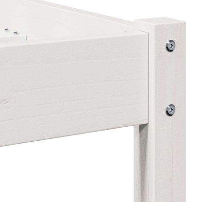 Bed Frame White 225.5 x 105.5 x 69.5 cm Solid Pine Wood