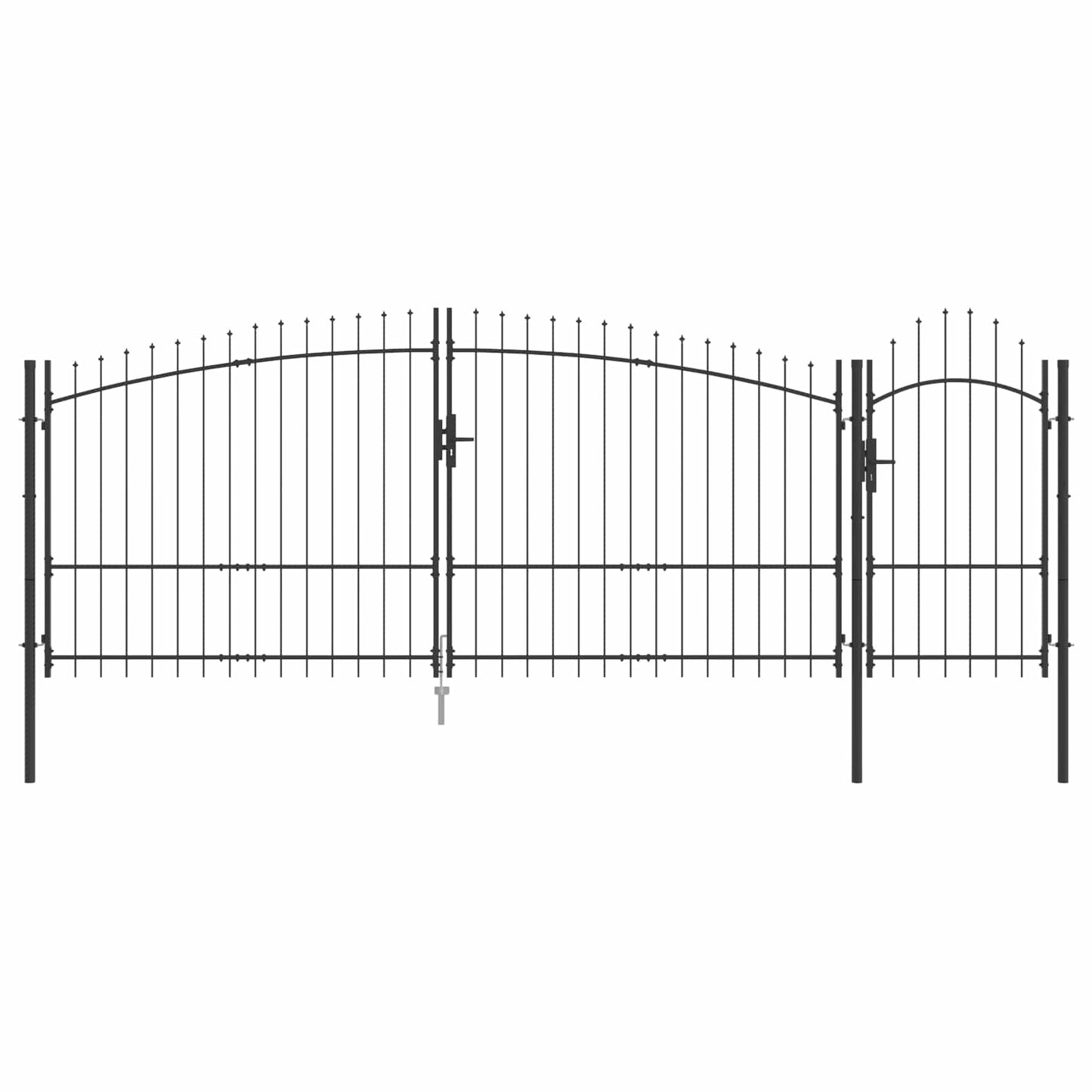 Garden Gate with Lock Woerden Grey 150 x 400 cm Steel
