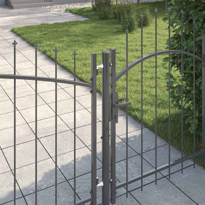 Garden Gate with Lock Woerden Grey 100 x 500 cm Steel