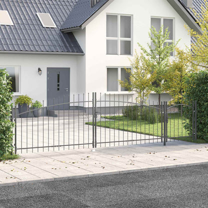 Garden Gate WOERDEN 125 x 500 cm Steel Grey Lockable