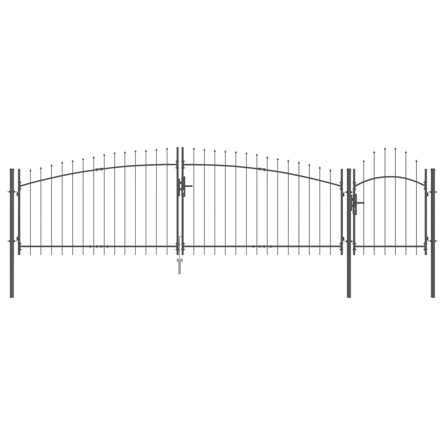 Garden Gate with Lock Woerden Grey 125 x 500 cm Steel