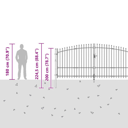 Garden Gate with Lock Woerden Grey 125 x 500 cm Steel