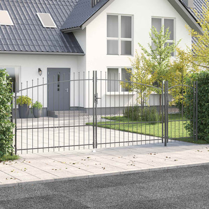 Garden Gate WOERDEN 175 x 500 cm Steel Grey Lockable
