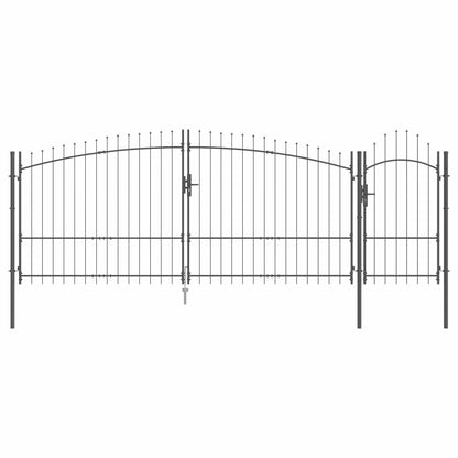 Garden Gate with Lock Woerden Grey 175 x 500 cm Steel