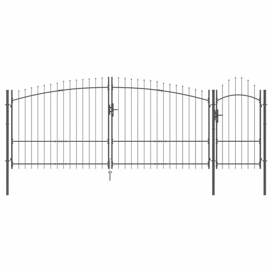 Garden Gate WOERDEN 175 x 500 cm Steel Grey Lockable