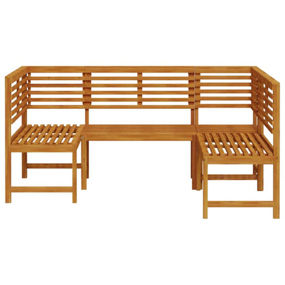 Garden Bench Set 3 pcs Brown Solid acacia wood
