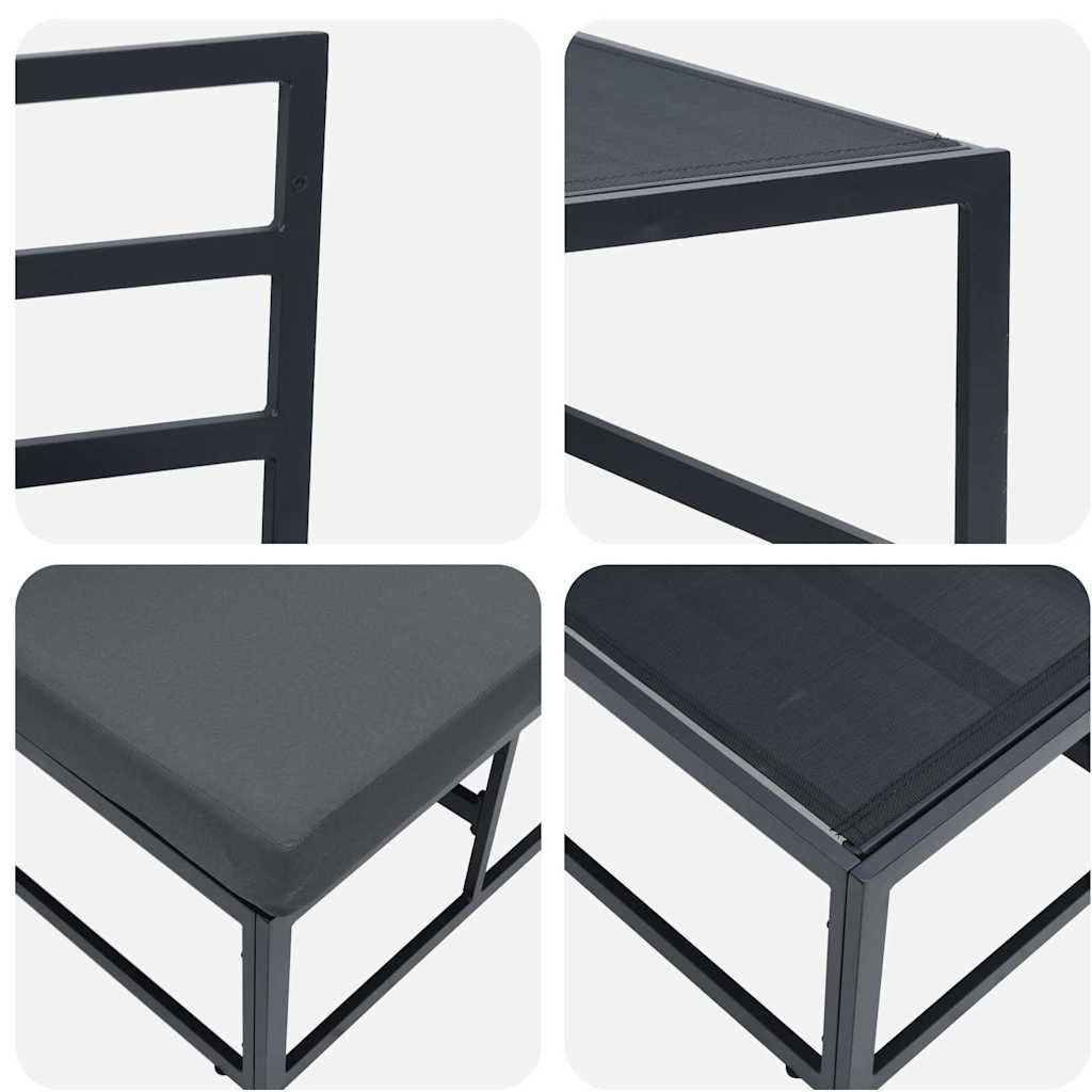 Outdoor Furniture Black and Anthracite 70 x 71.5 x 71 cm Metal