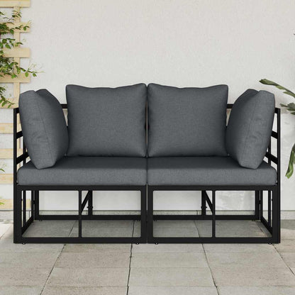 Outdoor Furniture 2 Piece Black and Anthracite Metal