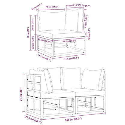 Outdoor Furniture 2 Piece Black and Anthracite Metal