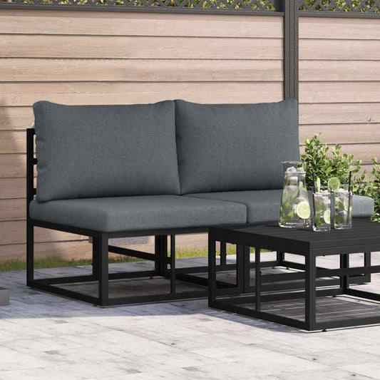 2 pcs Outdoor Furniture Metal Black and Anthracite