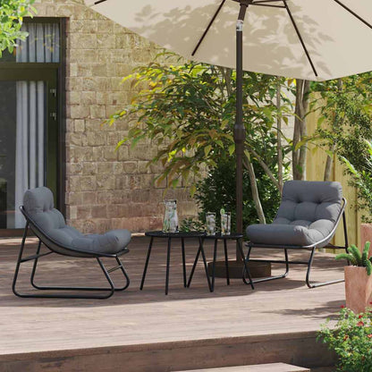 Garden Furniture 2 pcs Black 23.82 x 31.89 x 27.95 in